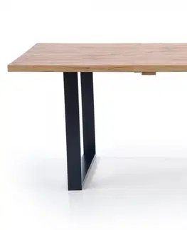 Jídelní stoly HALMAR Jídelní rozkládací stůl Mevon 2 dub wotan/černý
