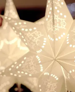 Vánoční světelná hvězda STAR TRADING Se stojanem - papírová hvězda Sensy