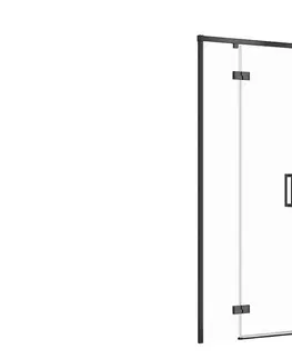 Sprchové kouty CERSANIT Sprchové dveře LARGA ČERNÉ 80X195, levé, čiré sklo S932-127
