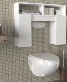 Koupelnový nábytek Kalune Design Závěsná koupelnová skříňka nad toaletu Geronimo bílá