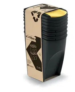 Odpadkové koše Koš na tříděný odpad Sortibox 35 l, 4 ks, černá