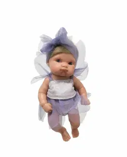 Hračky panenky ANTONIO JUAN - 85210-1a Víla fialová s blond vláskami - realistická panenka miminko s celovi