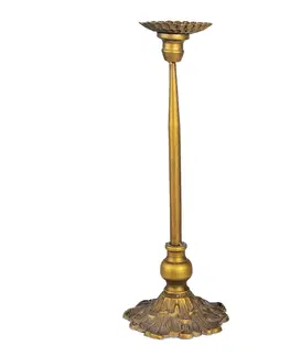 Svícny Kovový zlatý svícen s patinou Olympe -Ø 14*40 cm Clayre & Eef 6Y4480S