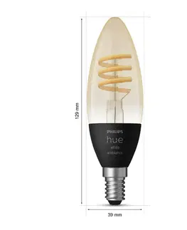 LED žárovky Philips HUE Sada 2x Hue WA Filament žárovka LED E14 B39 4,6W 350lm 2200-4500K IP20