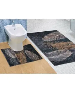 Koberce a koberečky Bellatex Sada koupelnových předložek Pírko 3D, 60 x 100 cm, 60 x 50 cm 