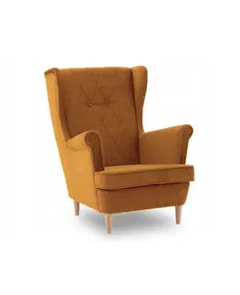 Židle Hořčicově žluté křeslo ve skandinávském stylu