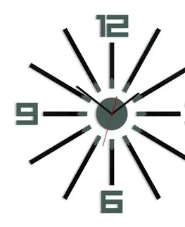 Nalepovací hodiny ModernClock 3D nalepovací hodiny Sheen černo-šedé