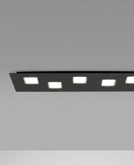 Stropní svítidla Fabbian Fabbian Quarter - černé LED stropní svítidlo 5zdr