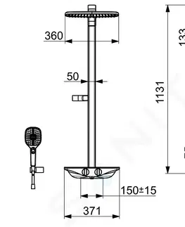 Sprchy a sprchové panely HANSA Emotion Sprchový set s termostatem, 360x220 mm, 3 proudy, bílá/chrom 5865017182