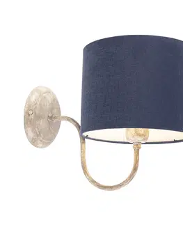 Nastenna svitidla Nástěnná svítilna s kapucí 20 cm béžová s modrou - Combi Classic