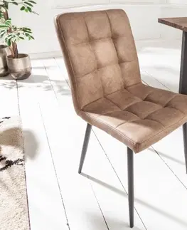 Luxusní jídelní židle Estila Čalouněná designová židle Modena s tmavošedým potahem z mikrovlákna 87cm