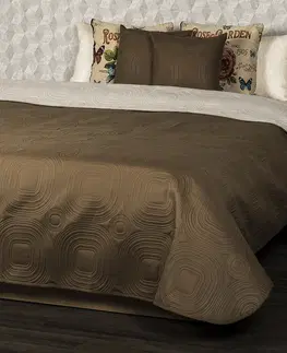 Přikrývky 4Home Přehoz na postel Doubleface tmavě hnědá/světle hnědá, 220 x 240 cm, 2x 40 x 40 cm