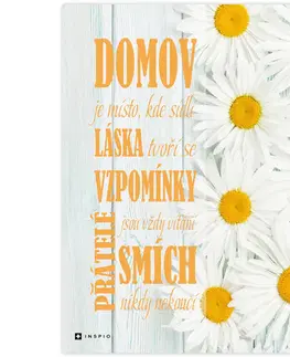 Obrazy s textem Obraz na zeď - Tato rodina, váza se slunečnicí