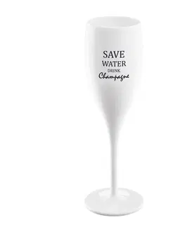Sklenice Koziol Sklenice s nápisem Save water drink champagne