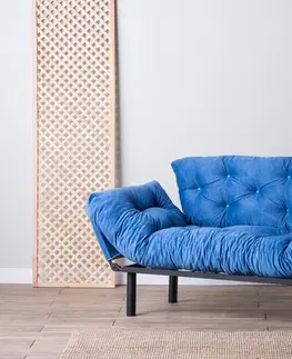 Pohovky a gauče Pohovka s lůžkem NITTA dvoumístná modrá