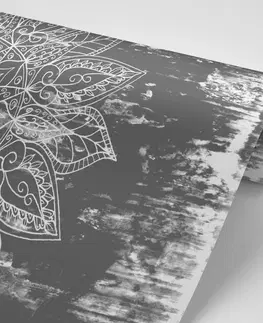 Černobílé tapety Tapeta textura Mandaly v černobílém