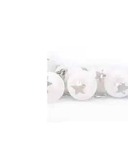 Vánoční dekorace LED řetěz vánoční koule - 10xLED, 1m, 2xAA, časovač, IP20 -  (1V226)