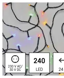 Vánoční řetězy a lamety EMOS LED vánoční řetěz Steny s programy 24 m barevný