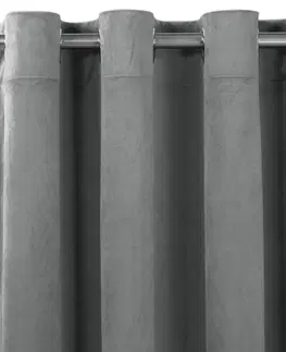 Záclony Závěs Homede Vila se stříbrnými průchodkami grafitový, velikost 400x225