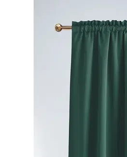 Zatemňovací závěsy Tmavě zelený zatemňující závěs na řasící pásku 140 x 250 cm