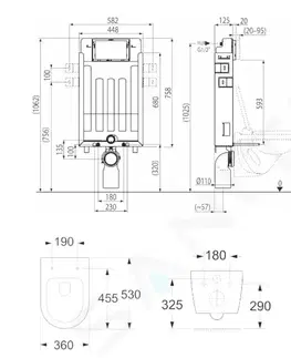 Záchody Kielle Genesis Set předstěnové instalace, klozetu se sedátkem softclose a tlačítka Gemini II, bílá / chrom 30505SZ17