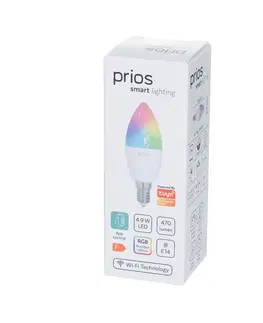 Chytré žárovky PRIOS Smart LED E14 4,9W RGB WLAN matná tunable white