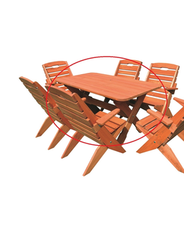 Jídelní stoly URIKOS zahradní stůl, barva teak