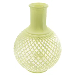 Dekorativní vázy Zelená váza s patinou Agnesse - Ø 13*18 cm Clayre & Eef 6GL2351GR