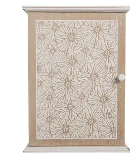 Komody Dřevěná skříňka na klíče s květinami Page - 20*7*27 cm Clayre & Eef 6H2066