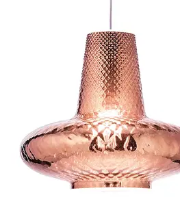 Závěsná světla Ailati Závěsná lampa Giulietta 130 cm růžově zlatá metalíza