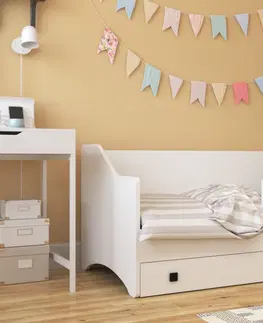 Dětské pokoje Expedo Dětská postel RIDLEY jednolůžko, 80x160, bílá