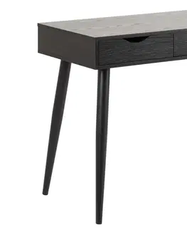 Psací stoly Dkton Designový psací stůl Nature 110cm jasan - černý