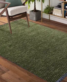 Moderní koberce Černo-zelený protiskluzový koberec Diamond