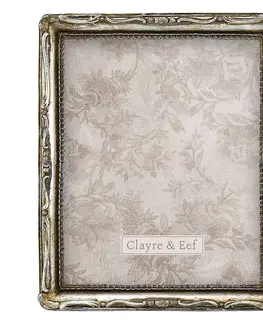 Klasické fotorámečky Stříbrný fotorámeček se zdobením - 24*3*29 cm / 20*25 cm Clayre & Eef 2F0670