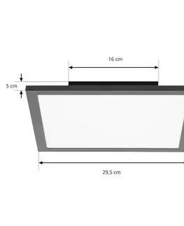 LED panely Lindby Lindby LED panel laminát, černý, 29,5 x 29,5 cm