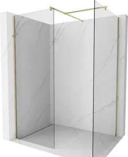 Sprchové zástěny MEXEN/S Kioto Sprchová zástěna WALK-IN 180 x 115 cm, transparent, zlatá 800-180-202-50-00-115