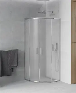 Sprchové kouty MEXEN Rio čtvrtkruhový sprchový kout 80x80, mražené sklo, chrom 863-080-080-01-30