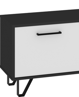 TV stolky Televizní stolek PRUDHOE 160, černá/bílý lesk, 5 let záruka
