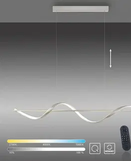 Chytré osvětlení PAUL NEUHAUS LED závěsné svítidlo Q-SWING stříbrná Smart Home stmívatelné FB ZigBee 2700-5000K PN 2385-55