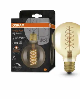 LED žárovky OSRAM LEDVANCE Vintage 1906 GLOBE 95 DIM 48 7W/2200K E27 4058075761636
