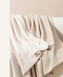 Plyšové deky Měkká krémová přikrývka Boucle 150 x 200 cm