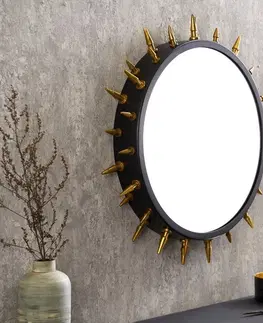 Zrcadla LuxD Designové nástěnné zrcadlo Lacretia 68 cm černo-zlaté