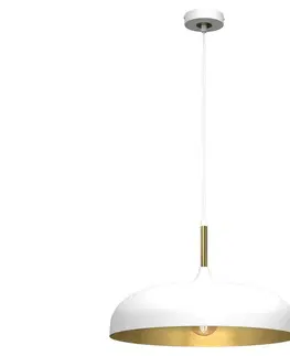 Svítidla  Lustr na lanku LINCOLN 1xE27/60W/230V pr. 45 cm bílá 