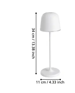 Venkovní osvětlení terasy EGLO LED stolní lampa Mannera s baterií, šedá