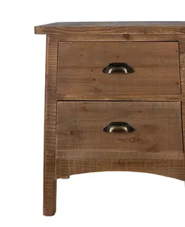 Komody Hnědá antik dřevěná komoda / noční stolek - 50*35*60 cm Clayre & Eef 5H0659
