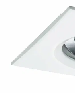 Bodovky do podhledu na 230V PAULMANN Vestavné svítidlo LED Nova Plus hranaté 1x6W GU10 bílá mat chrom výklopné stmívatelné 936.74 P 93674