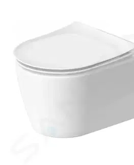 Záchody DURAVIT Soleil by Starck Závěsné WC se sedátkem SoftClose, Rimless, HygieneFlush, HygieneGlaze, bílá 45910920A1