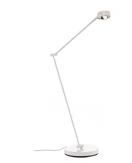 Stojací lampy Lindby Stojací lampa Jyla, bílá, nastavitelná, čočka, 3000K
