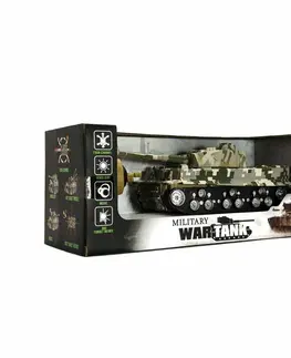 Dřevěné vláčky Teddies Tank na baterie se zvukem a světlem Tiger, 25 cm