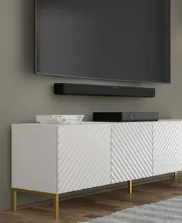 TV stolky ARTBm Tv stolek SURF 200 | 4D Provedení: Černý mat / zlaté nohy